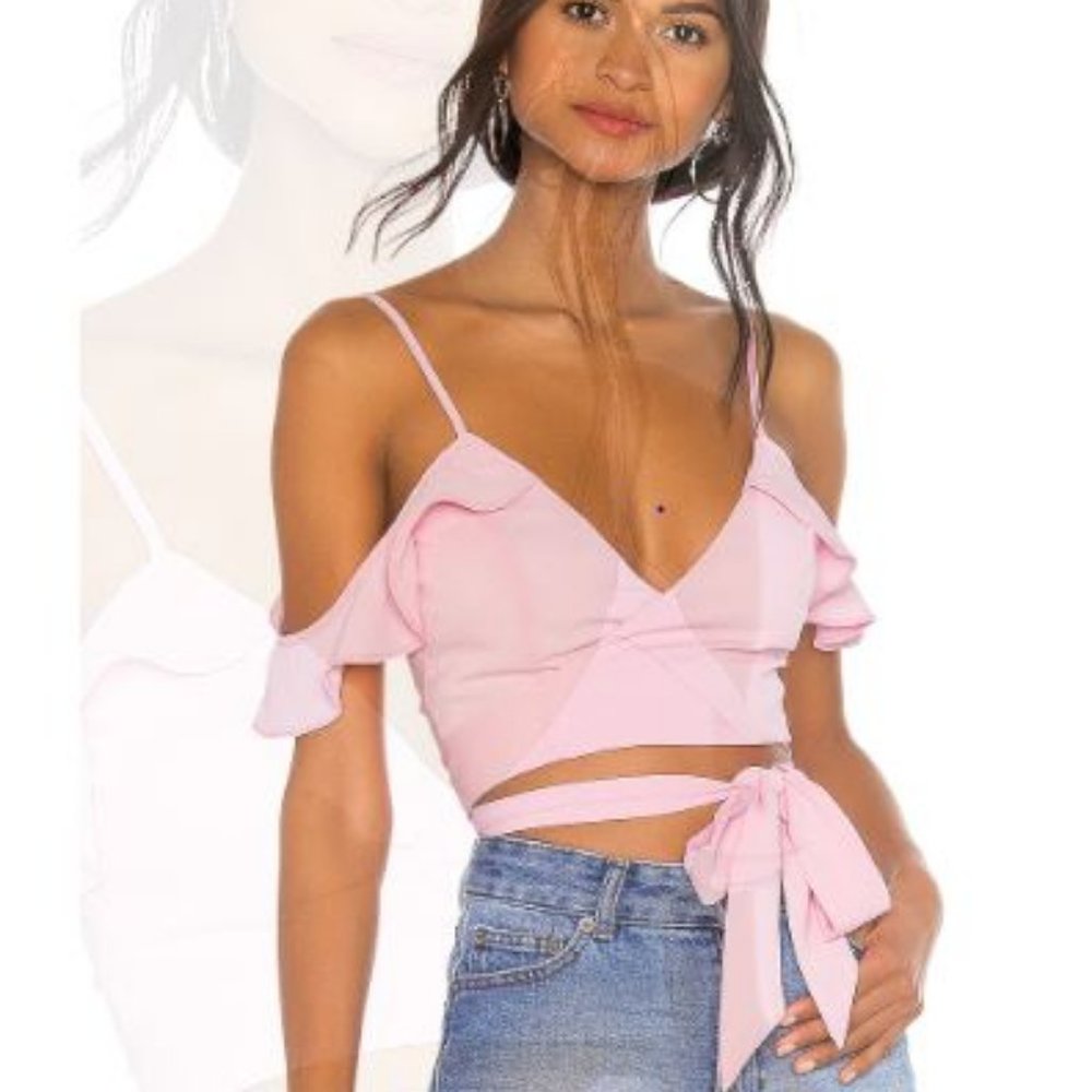 Pink Strappy Wrap Top